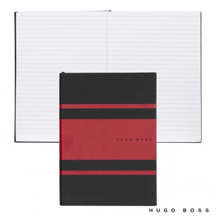 Hugo Boss Vonalas Notebook A5, Essential Gear kollekció - piros