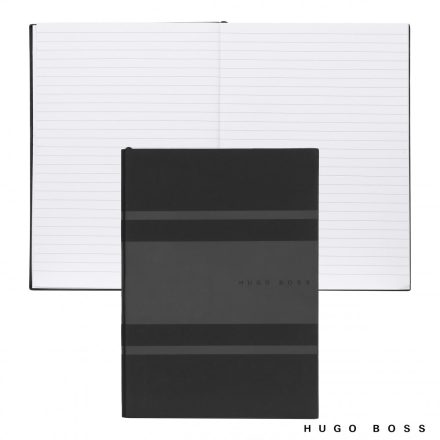 Hugo Boss Vonalas Notebook A5, Essential Gear kollekció - fekete