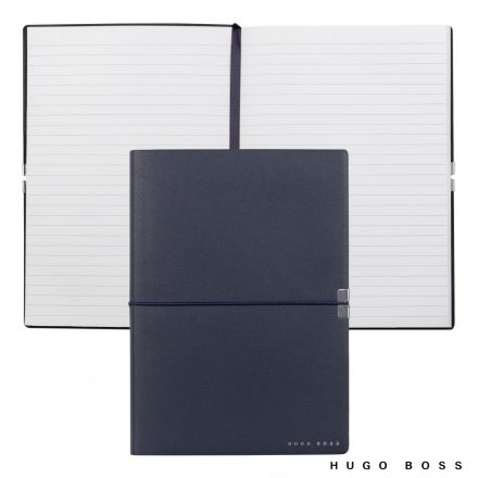 Hugo Boss Vonalas Notebook A6, Elegance kollekció - sötétkék