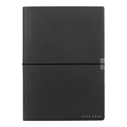 Hugo Boss Vonalas Notebook A5, Elegance kollekció - fekete