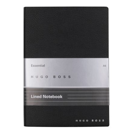 HB4365 Hugo Boss Vonalas Notebook A6, Essential kollekció - fekete
