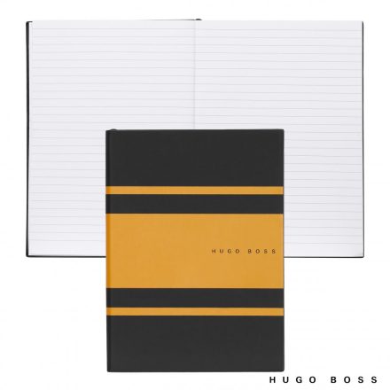 Hugo Boss Vonalas Notebook A5, Essential Gear kollekció - sárga
