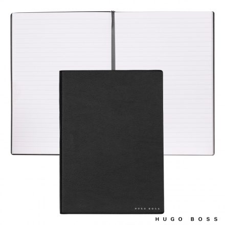 Hugo Boss Vonalas Notebook A5, Essential kollekció - fekete
