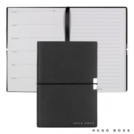 Hugo Boss Agenda Notebook A6, Elegance kollekció - fekete