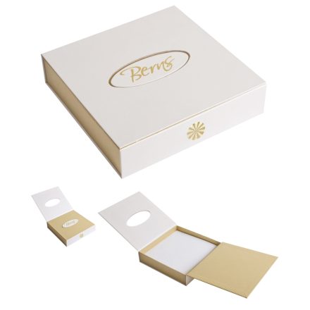 BERNS ÉKSZERDOBOZ L FEHÉR-ARANY 165*165*4MM