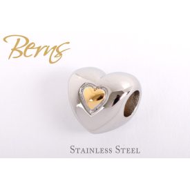 BERNS CHARM BEAD HEART IN HEART SS-SS