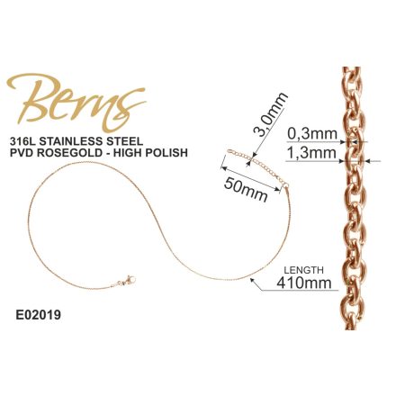 LÁNC SZEMES 0,3*41+5CM316L RG