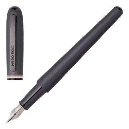 HUGO BOSS töltőtoll, Contour Iconic kollekció - sötétszürke, fekete
