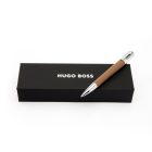 HUGO BOSS golyóstoll valódi bőrből, Pure Iconic kollekció - camel barna