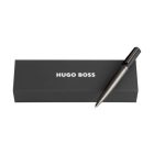 HUGO BOSS golyóstoll valódi bőrrel, Double B Saffiano kollekció - fekete