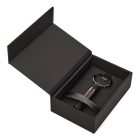 HUGO BOSS kulcstartó, Gear Ribs kollekció - fekete, gunmetal