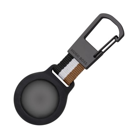 HUGO BOSS kulcstartó AirTag tartóval, Iconic kollekció - fekete, fehér, camel