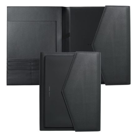HUGO BOSS mappa A4, Sophisticated kollekció - fekete