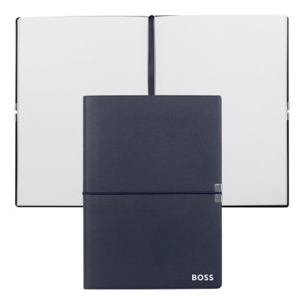 BOSS jegyzetfüzet A5, Elegance kollekció - sötétkék, sima lapokkal