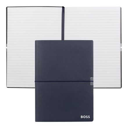 BOSS notesz A5, Elegance kollekció - sötétkék; vonalas      s lapokkal