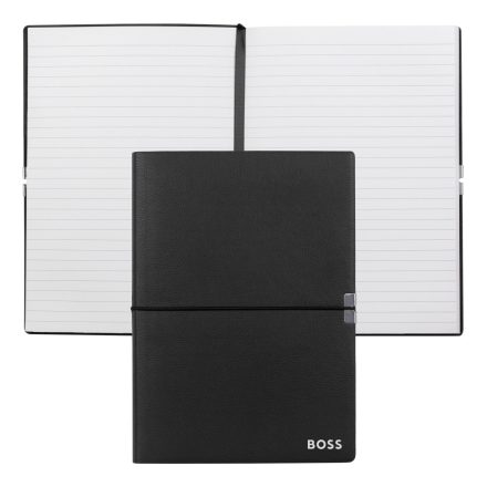 BOSS notesz A5, Elegance kollekció - fekete; vonalas        apokkal