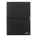 BOSS jegyzetfüzet A5, Elegance kollekció - fekete, sima lapokkal