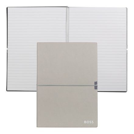 BOSS jegyzetfüzet A5, Elegance kollekció - szürke, vonalas lapokkal
