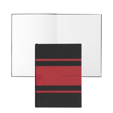 Hugo Boss jegyzetfüzet A5, Gear Matrix kollekció - piros, pontozott lapokkal