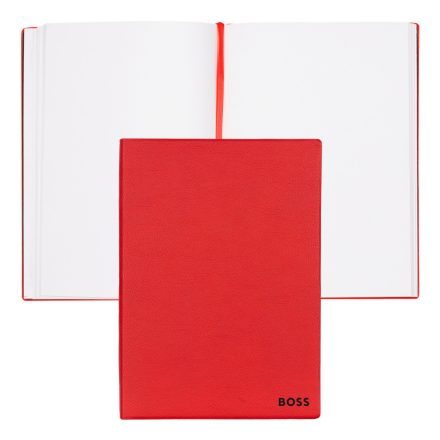 BOSS notesz A5, Essential kollekció - piros; vonalas        apokkal
