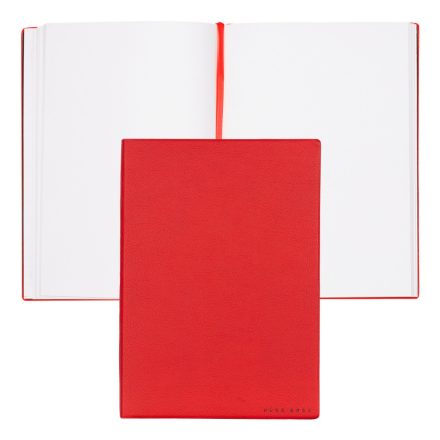 Hugo Boss jegyzetfüzet A5, Essential kollekció - piros, sima lapokkal