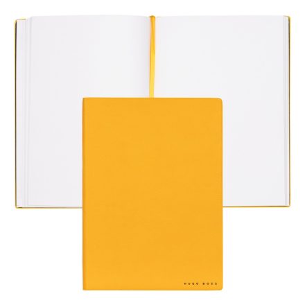 Hugo Boss jegyzetfüzet A5, Essential kollekció - sárga, sima lapokkal