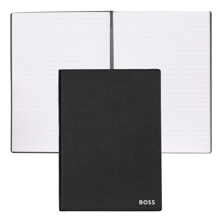 BOSS notesz A5, Essential kollekció - fekete; vonalas       lapokkal