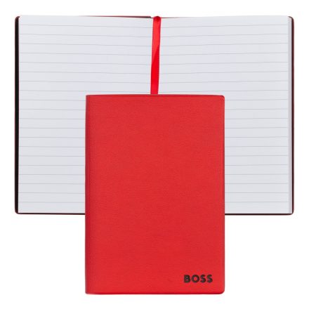 BOSS notesz A6, Essential kollekció - piros; vonalas        apokkal