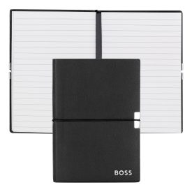   BOSS notesz A6, Elegance kollekció - fekete; vonalas        apokkal