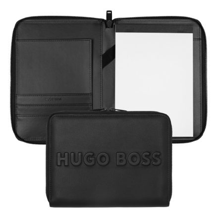 HUGO BOSS cipzáras konferencia mappa A5, Label kollekció - fekete
