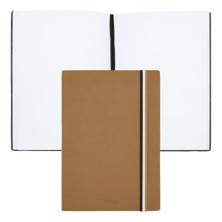 BOSS notesz A5, Iconic kollekció - camel barna; sima        l