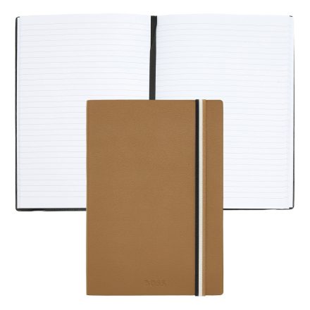 BOSS notesz A5, Iconic kollekció - camel barna; vonalas     kkal