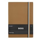 BOSS notesz A5, Iconic kollekció - camel barna; vonalas     kkal