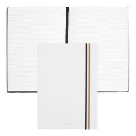   BOSS jegyzetfüzet A5, Iconic kollekció - fehér, vonalas lapokkal