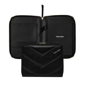 HUGO BOSS cipzáras mappa A5, Triga kollekció - fekete