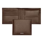 BOSS klasszikus pénztárca kártyatartóval valódi bőrből, Classic Smooth kollekció - barna