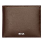 BOSS klasszikus pénztárca kártyatartóval valódi bőrből, Classic Smooth kollekció - barna