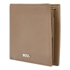 BOSS klasszikus pénztárca kártyatartóval valódi bőrből, Classic Grained kollekció - camel