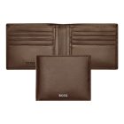 BOSS kártyatartós pénztárca valódi bőrből, Classic Smooth kollekció - barna