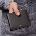 BOSS kártyatartós pénztárca valódi bőrből, Classic Smooth kollekció - barna
