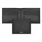 BOSS kártyatartós pénztárca valódi bőrből, Classic Grained kollekció - fekete