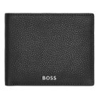 BOSS kártyatartós pénztárca valódi bőrből, Classic Grained kollekció - fekete