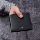 BOSS kártyatartós pénztárca valódi bőrből, lapozható belső résszel, Classic Smooth kollekc
