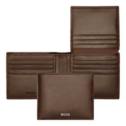 BOSS kártyatartós pénztárca valódi bőrből, lapozható belső résszel, Classic Smooth kollekc