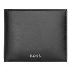 BOSS klasszikus pénztárca kártyatartóval valódi bőrből, Classic Smooth kollekció - fekete