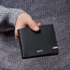 BOSS klasszikus pénztárca kártyatartóval valódi bőrből, Iconic kollekció - fekete