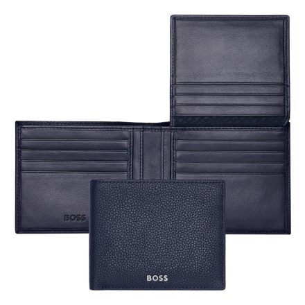 BOSS kártyatartós pénztárca valódi bőrből, lapozható belső résszel, Classic Grained kollek