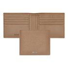 BOSS kártyatartós pénztárca valódi bőrből, Classic Grained kollekció - camel barna