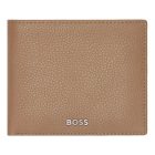 BOSS kártyatartós pénztárca valódi bőrből, lapozható belső résszel, Classic Grained kollek