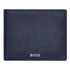 BOSS kártyatartós pénztárca valódi bőrből, Classic Grained kollekció - sötétkék
